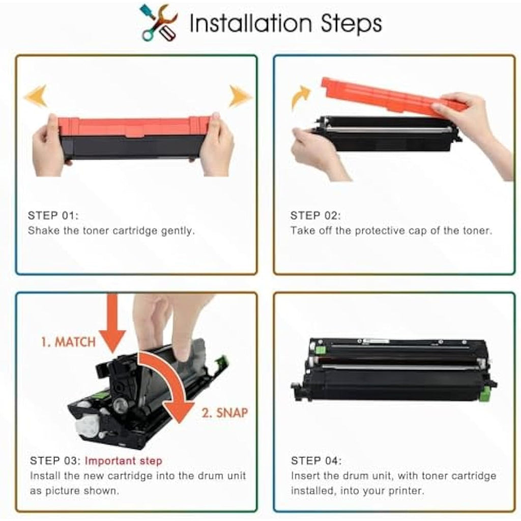 TN248XL Compatible Toner Cartridge 4-Pack for Brother MFC-L3760CDW | With Chip