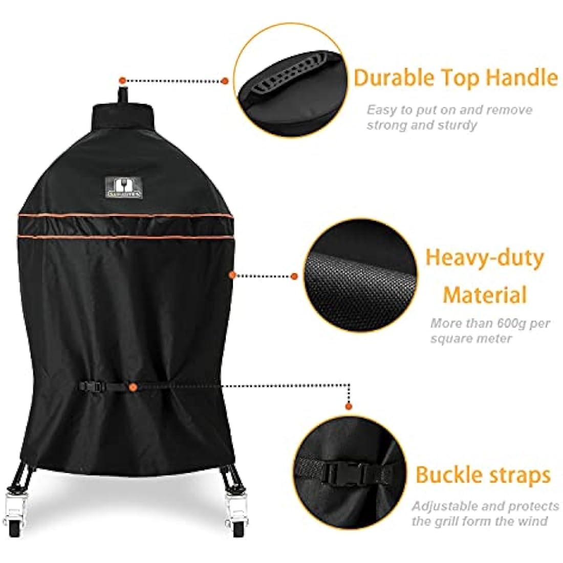 SUPJOYES Kamado Joe Classic Grill Cover - Waterproof 600D Heavy Duty