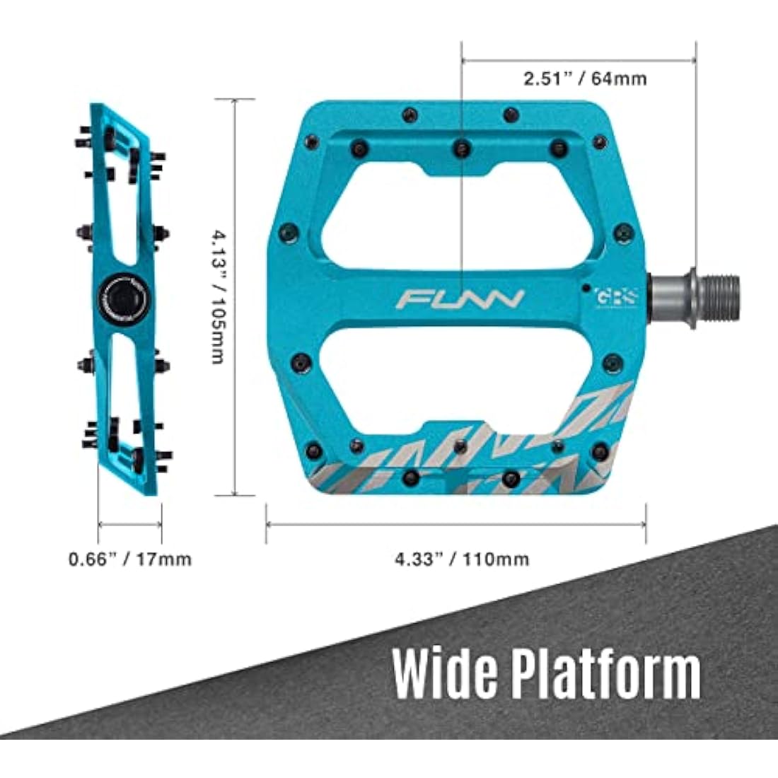 Funn Funndamental MTB Flat Pedals – CNC Alloy Wide Platform BMX Pedals