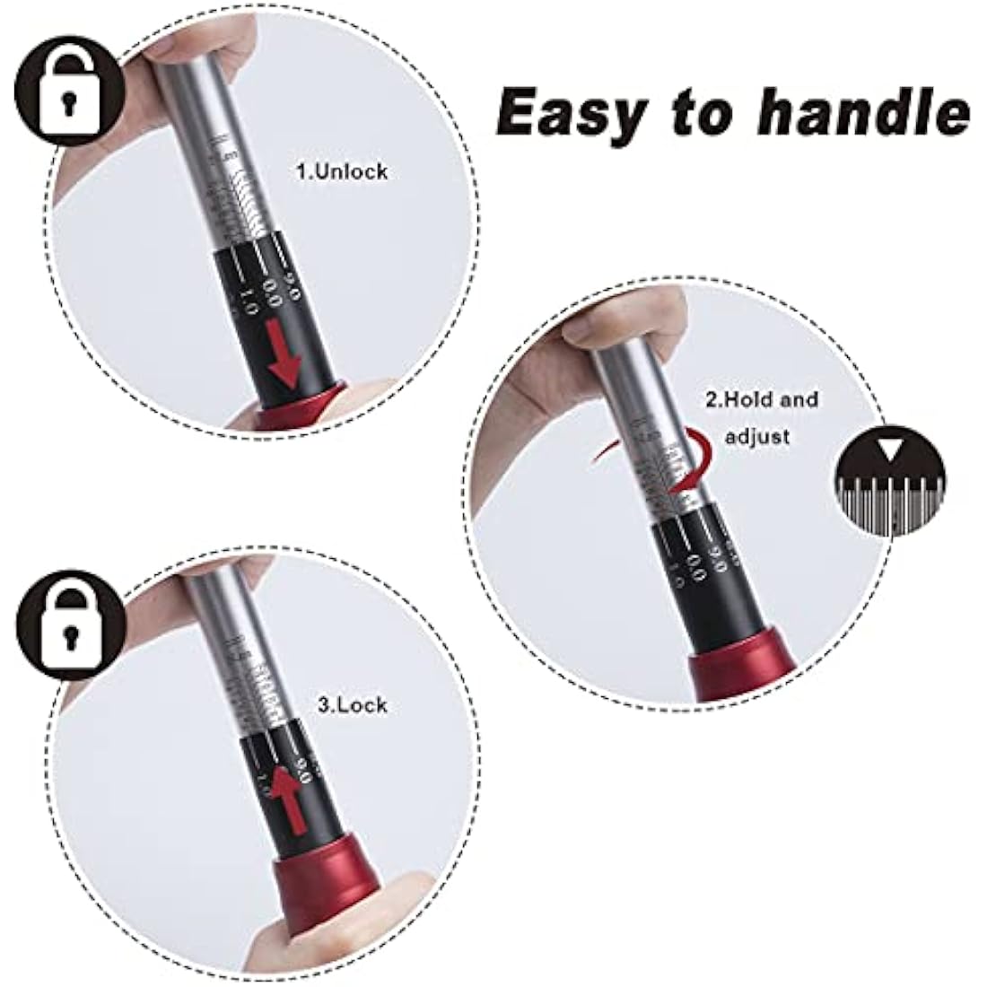 FOURROBBER 1/2-inch Drive Click Torque Wrench Set, 20-220Nm (±3% Accuracy)