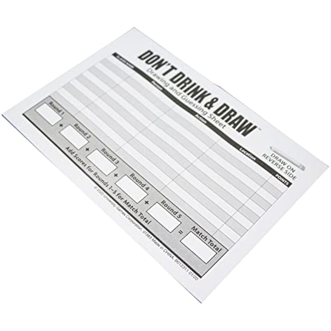 University Games Don't Drink and Draw - Adult Party Drawing Game