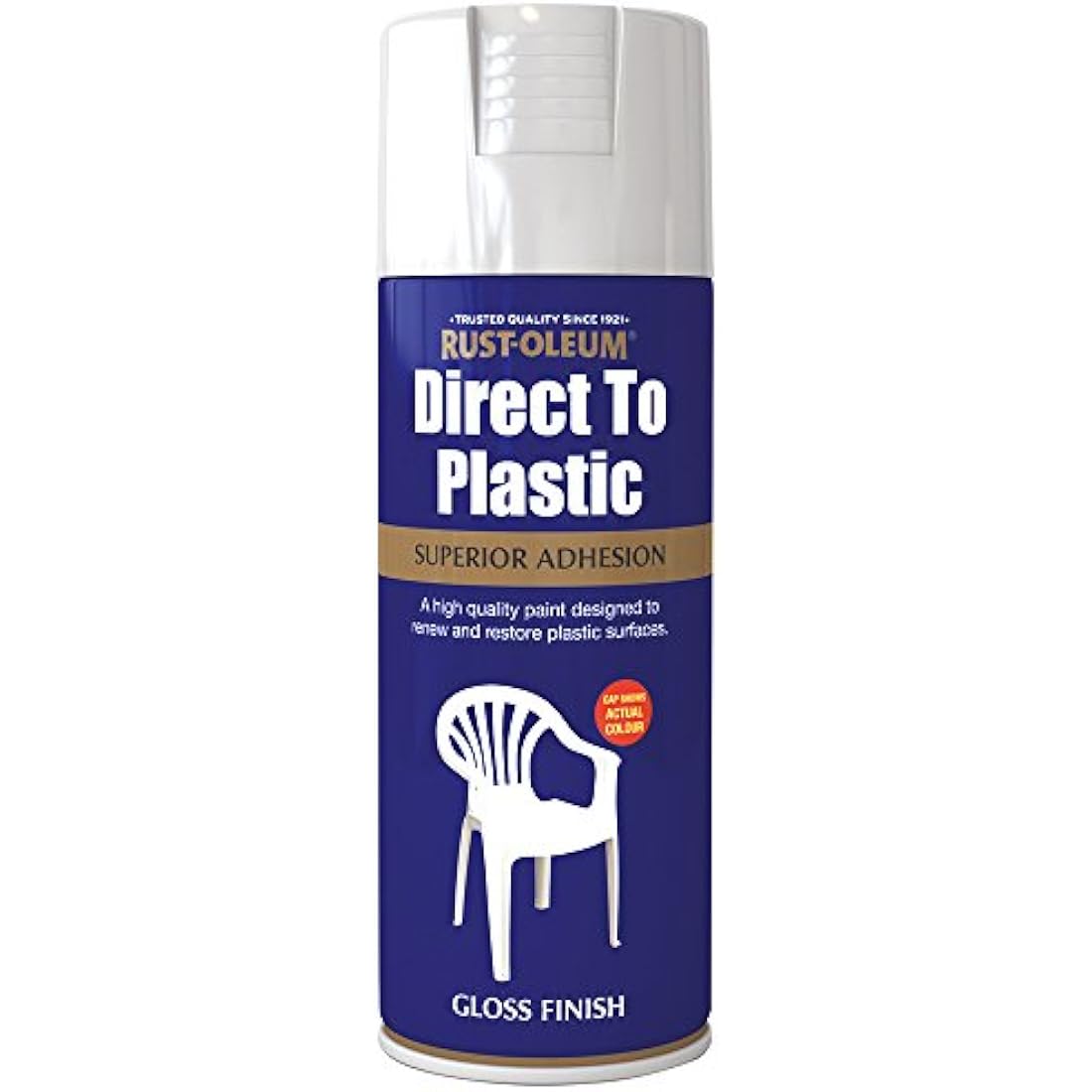 Rust-Oleum White Direct to Plastic Spray Paint - 400ml Aerosol