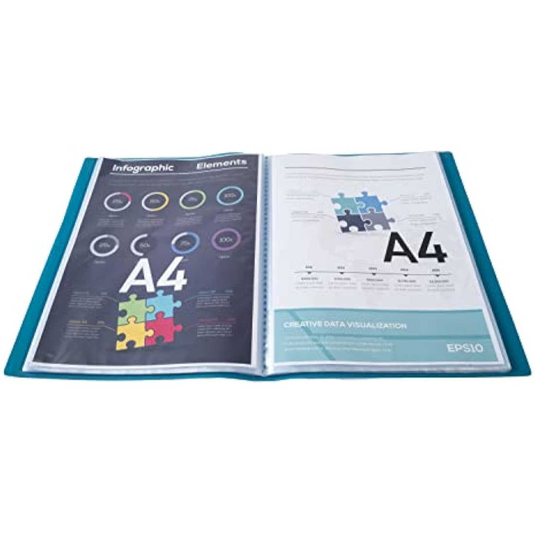 Exacompta A4 Display Book – 80 Anti-Glare Pockets, Green Polypropylene