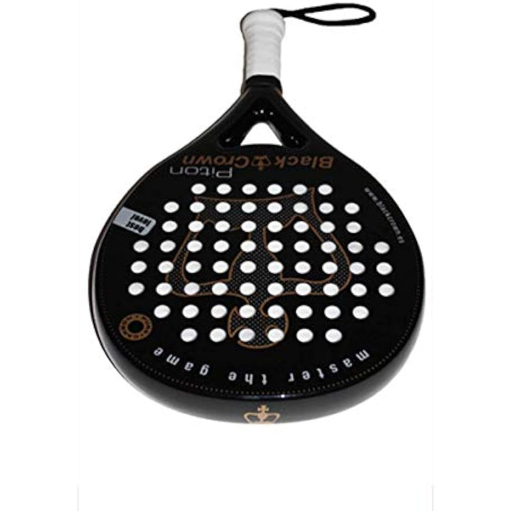 Black Crown Piton Padel Racket | Round Shape Pro Gear - 360-370g