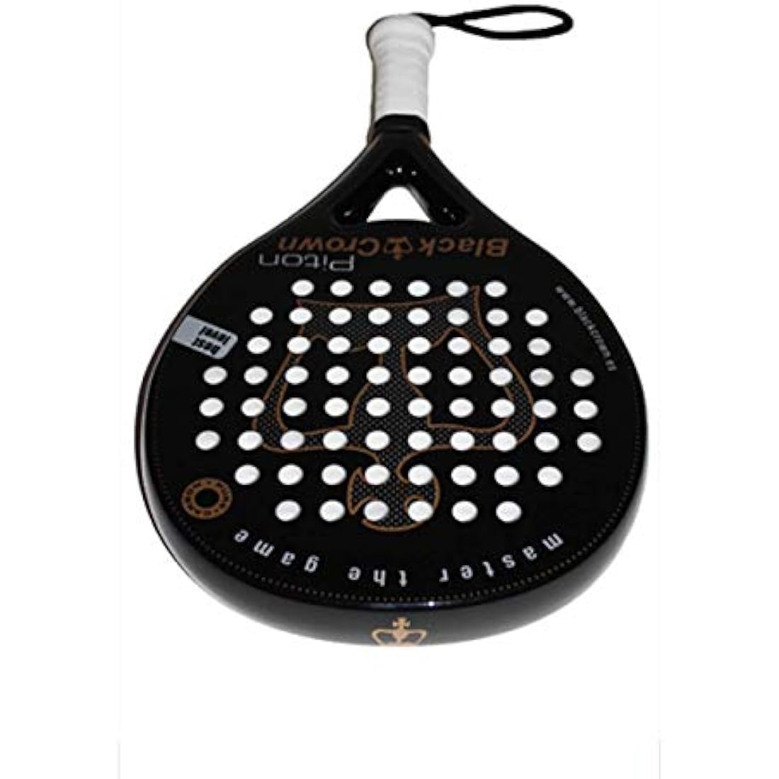 Black Crown Piton Padel Racket | Round Shape Pro Gear - 360-370g