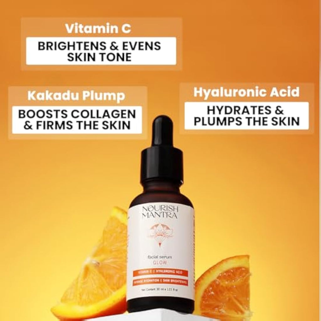 Nourish Mantra Vitamin C & Hyaluronic Acid Glow Facial Serum - 30ml