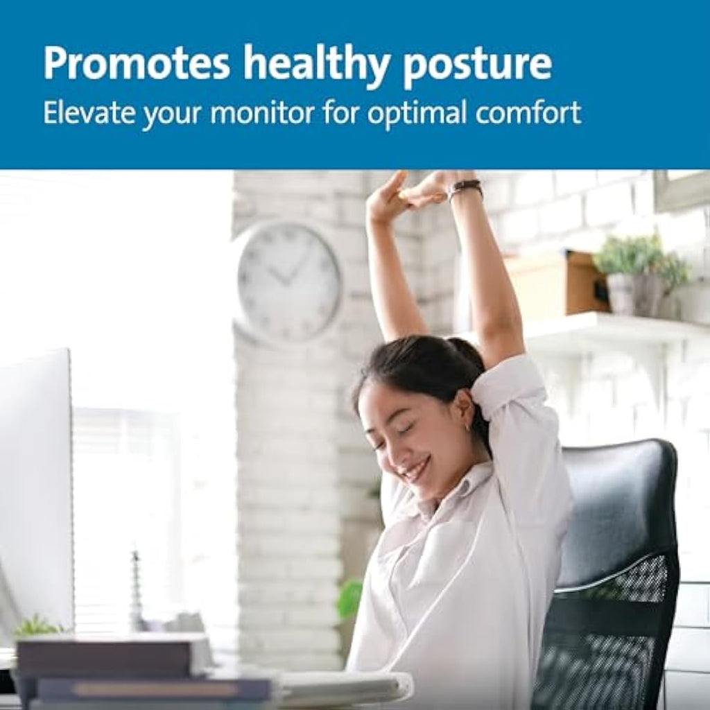 Kensington Extra Wide Metal Monitor Stand – Ergonomic Desk Riser, Black