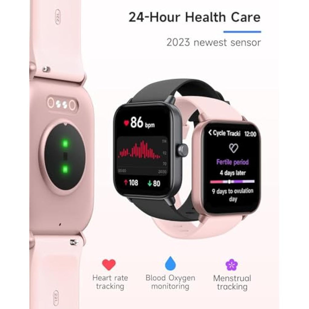 TOOBUR Smart Watch for Women – 1.8" IP68 Waterproof Fitness Tracker