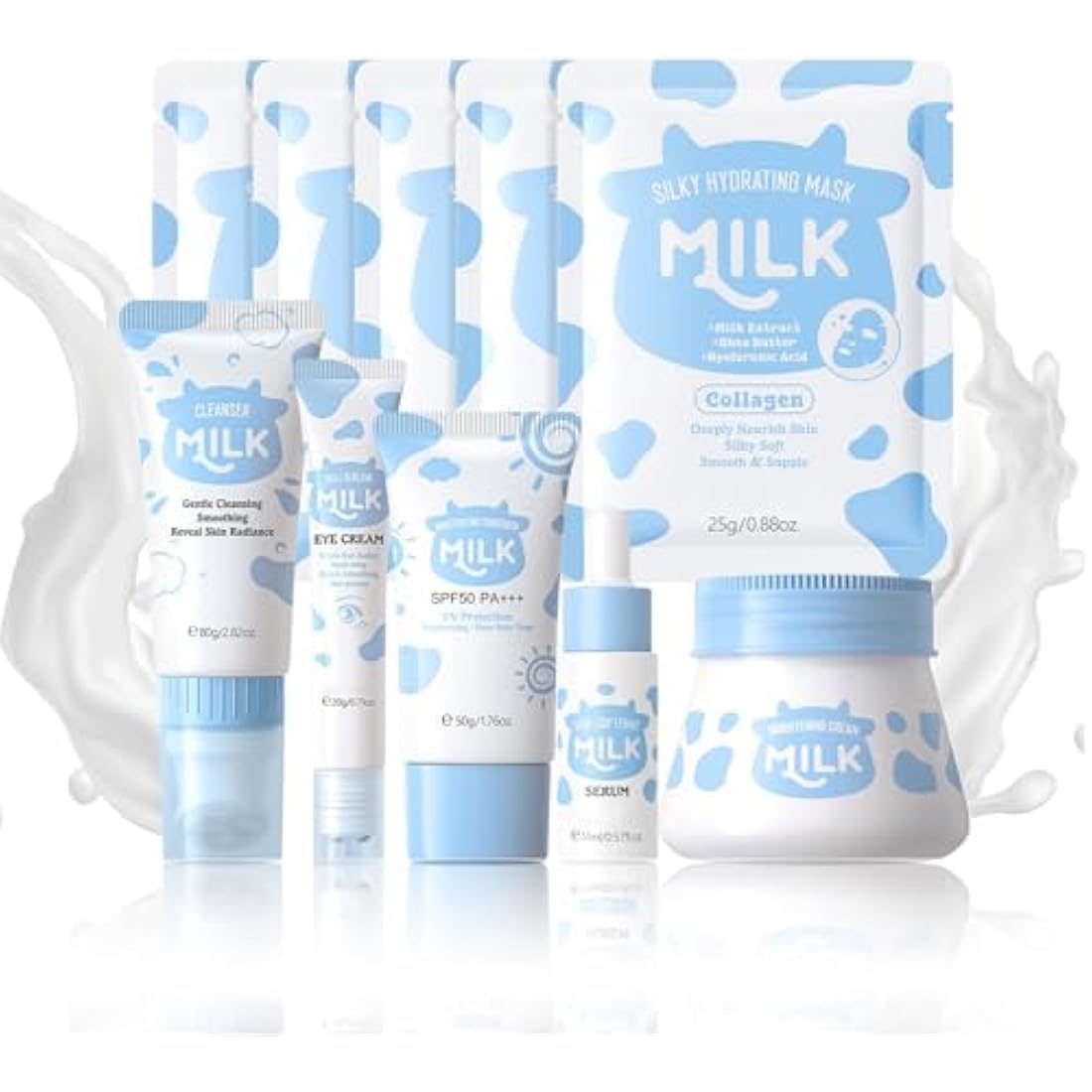 Milk Skin Care Set - 10-in-1 Hydrating Skincare Kit for Teens