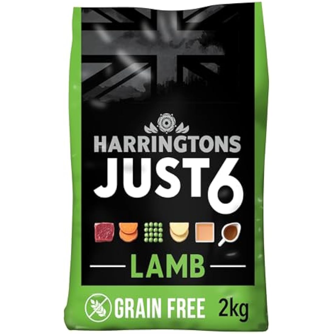 Harringtons Just 6 Grain Free Lamb & Veg Dog Food - 2kg (Pack of 4)