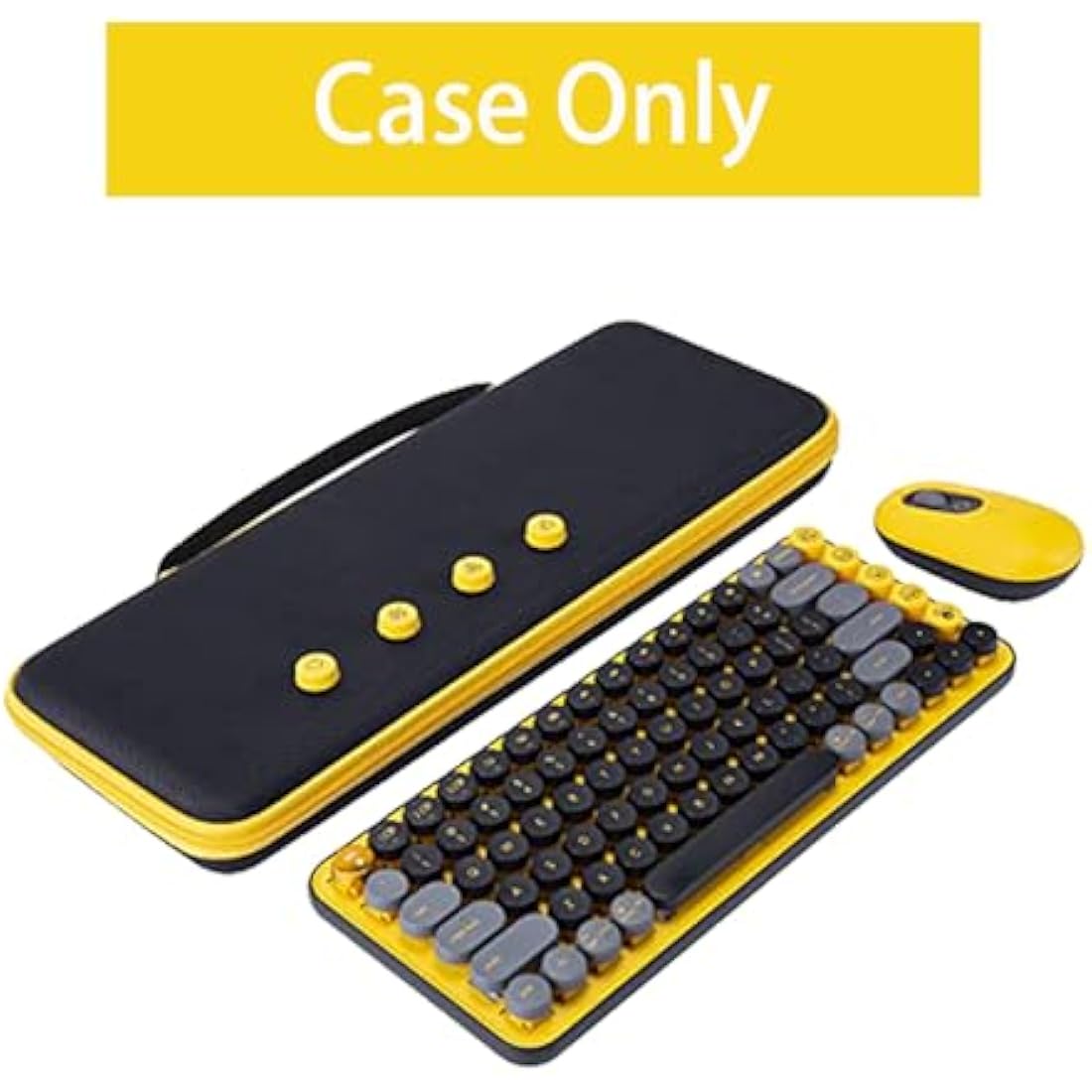 Aenllosi Hard Case for Logitech POP ICON Combo & Pop Keys Keyboard – Yellow