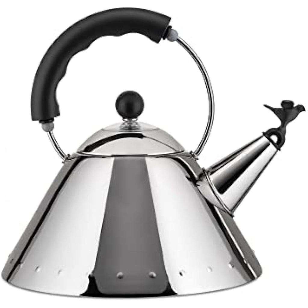 Alessi 9093 Whistling Kettle – Stainless Steel Induction Kettle, Black