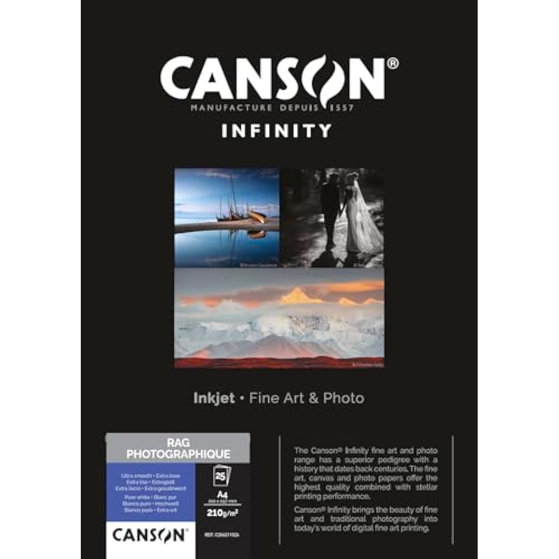 Canson Infinity Rag Photographique 210gsm A4 Fine Art Paper - 25 Sheets