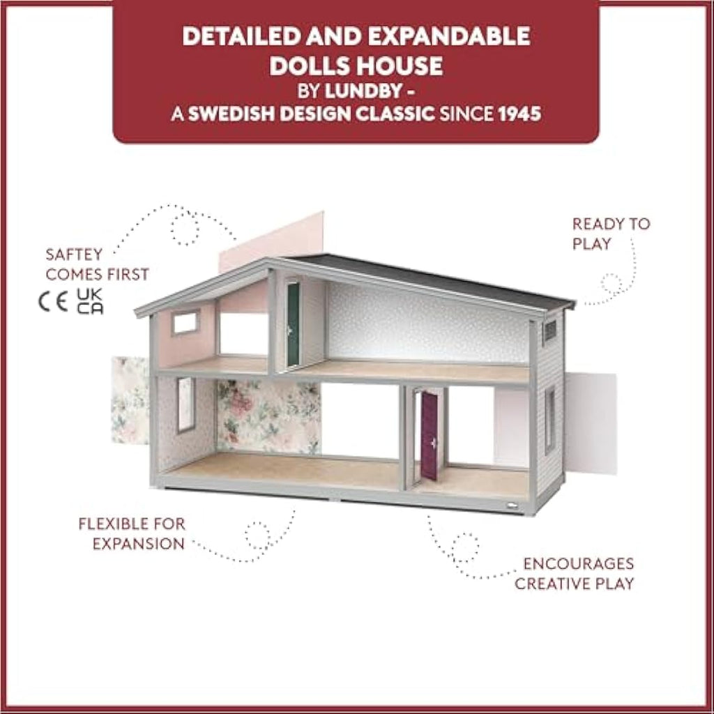 Lundby Expandable Modular Doll House – 2 Storey 4 Room Swedish Design