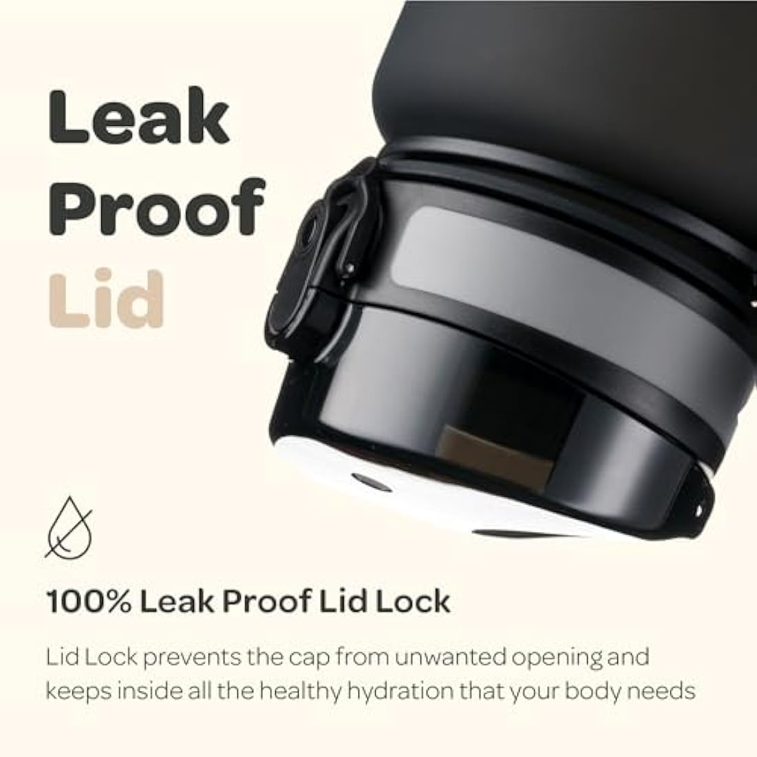 Hydracy 1L Water Bottle with Time Marker | BPA Free Fruit Infuser Bottle