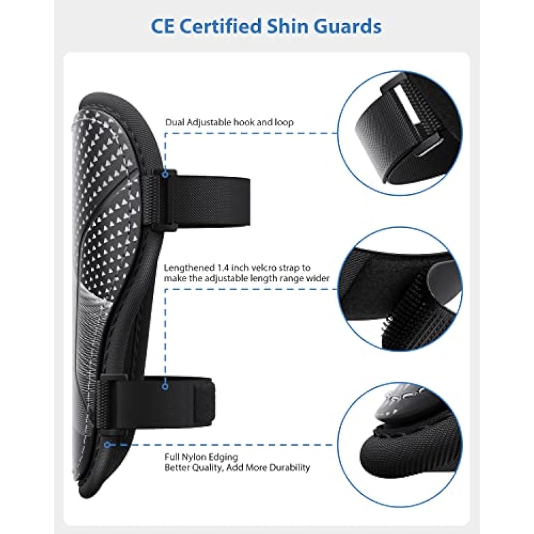 AirsFish Kids Football Shin Guards – CE Certified Soccer Shin Pads