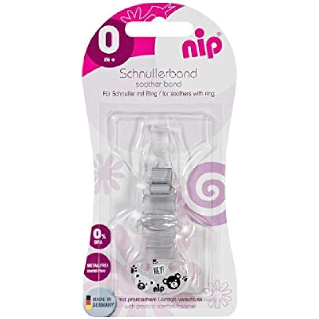 NIP Dummy Strap with Hooks - Set of 2 Pacifier Chains for Dummies with Ring