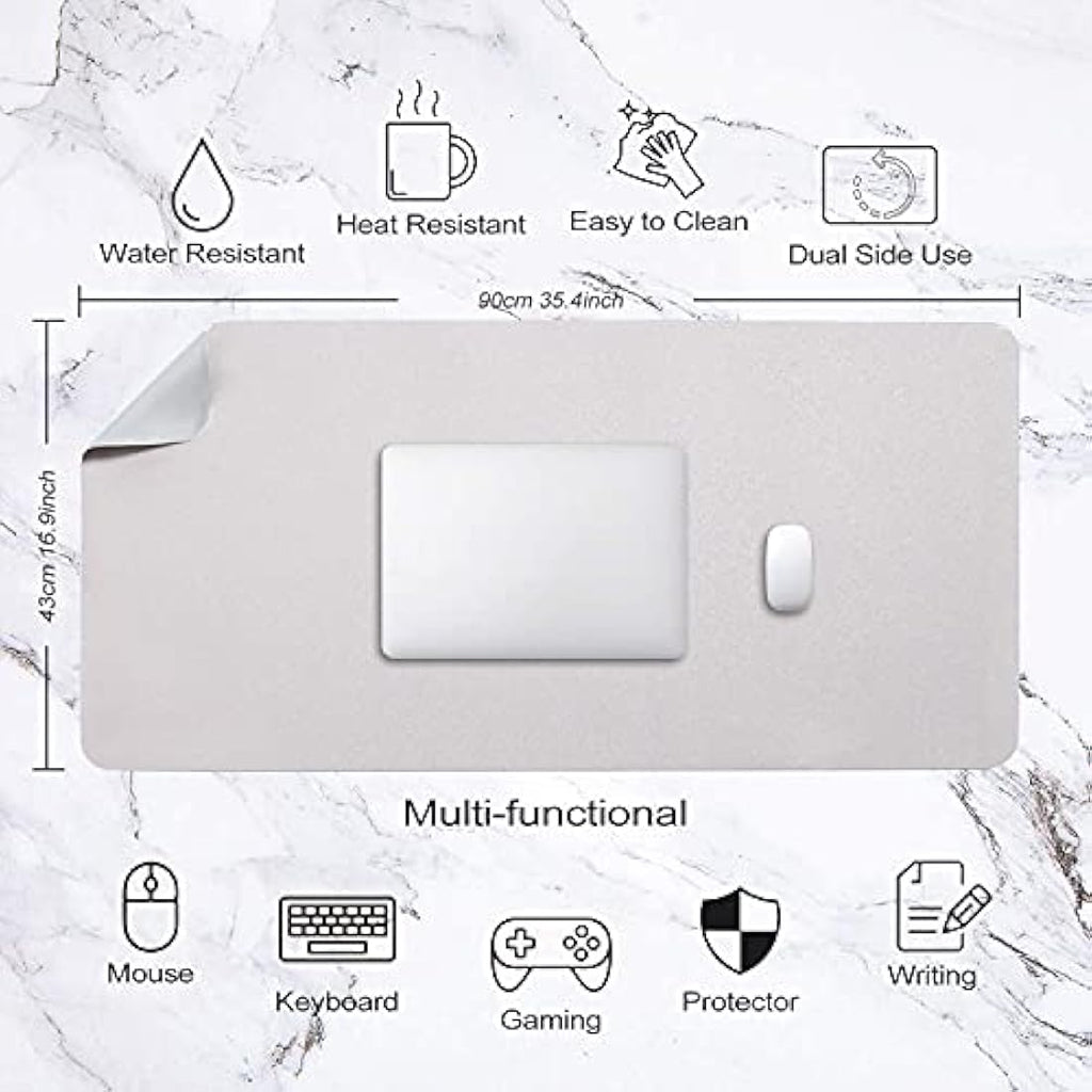 DOBAOJIA Large PU Leather Desk Pad – Waterproof Dual-Side Mouse Mat