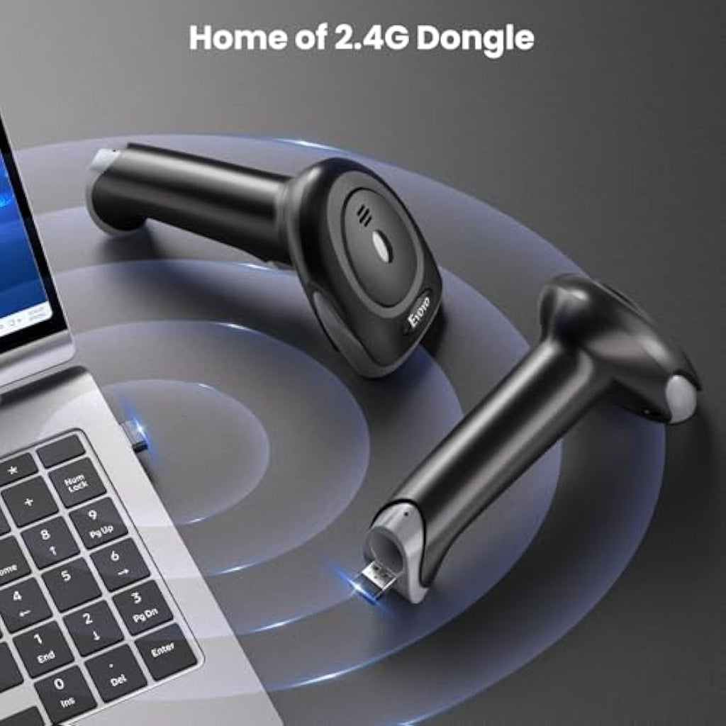 Eyoyo 2D Bluetooth Barcode Scanner | 2500mAh Wireless QR Reader