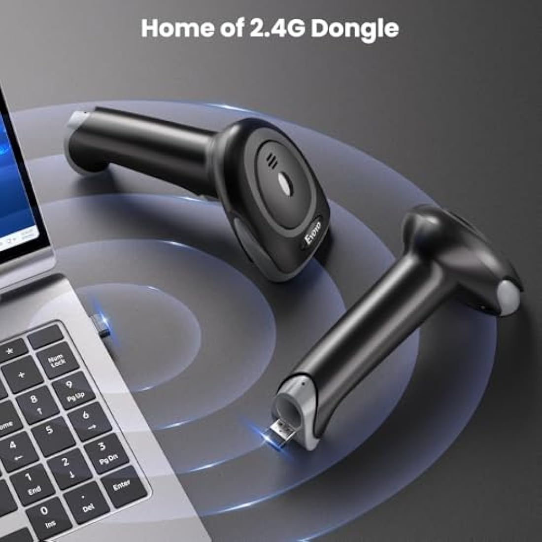 Eyoyo 2D Bluetooth Barcode Scanner | 2500mAh Wireless QR Reader