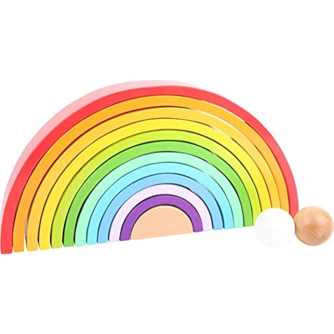 Small Foot XL Wooden Rainbow Stacking Blocks – 12-Piece Montessori Toy