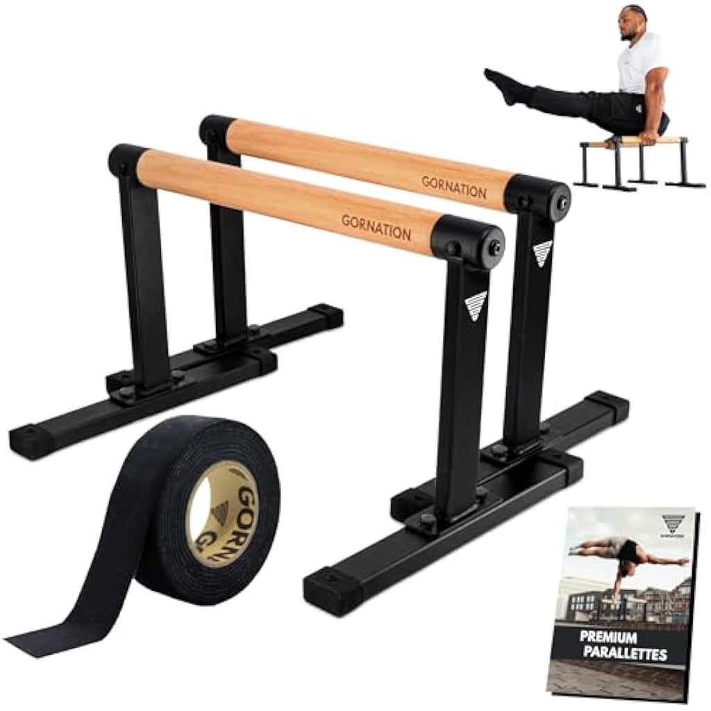 GORNATION Wooden Parallettes – Non-Slip Calisthenics Push-Up Bars