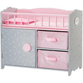 Olivia's Little World Wooden Doll Crib with Storage Cabinet & Cubby