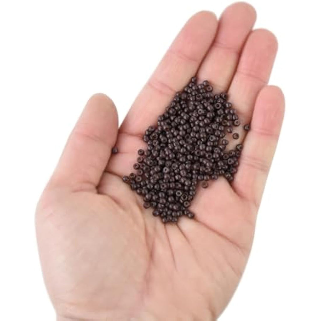 Brown Silicone Lined Nano Rings for Hair Extensions – 200pcs