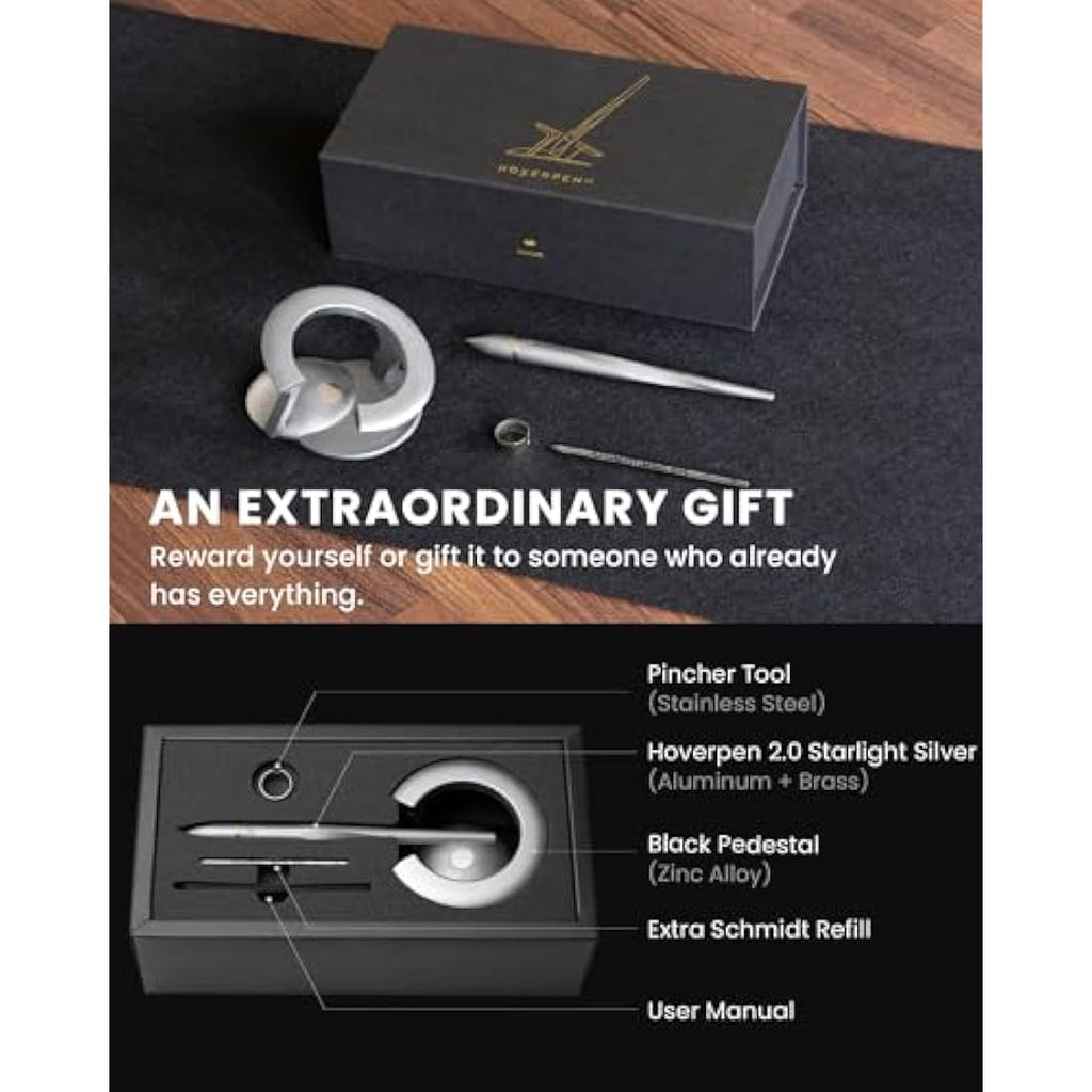 Novium Hoverpen Interstellar Edition - Starlight Silver 18K Gold Pen