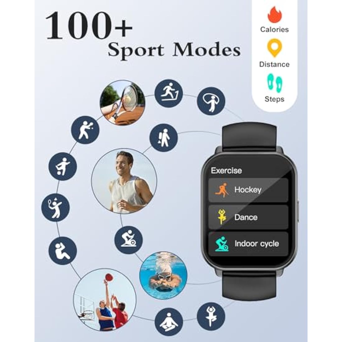 RUIMEN Smart Watch - 1.85" Fitness Tracker with Bluetooth Call & Heart Rate