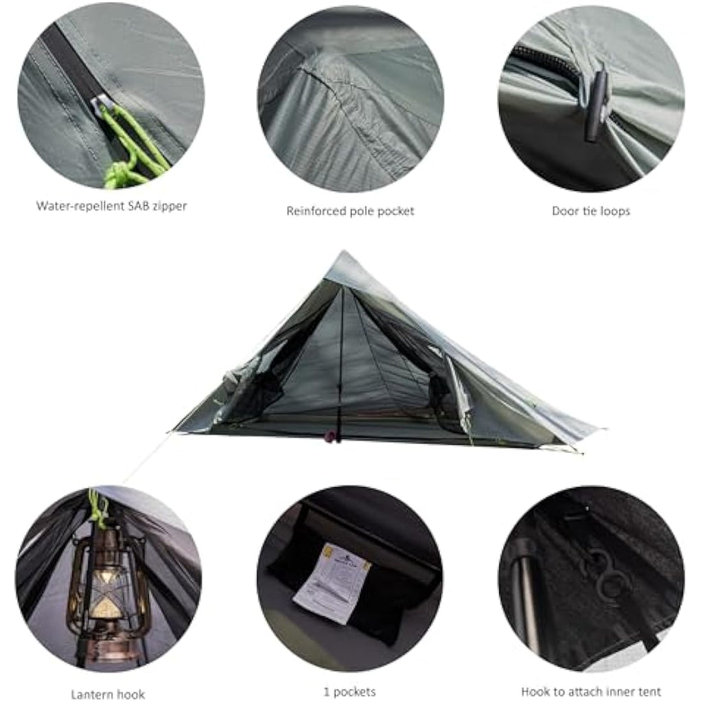 Nature Link Altair One Ultralight 1-Person Trekking Pole Backpacking Tent