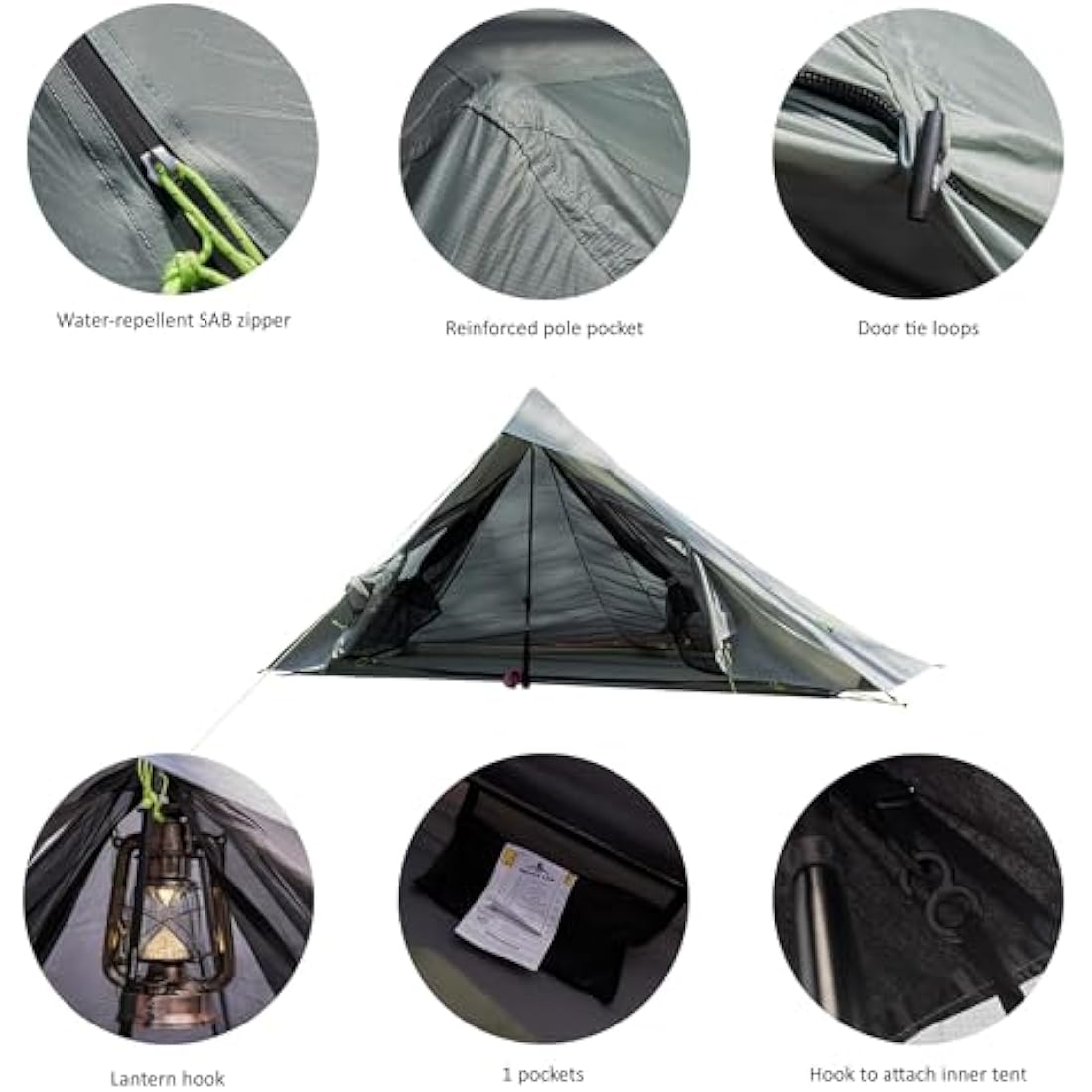 Nature Link Altair One Ultralight 1-Person Trekking Pole Backpacking Tent