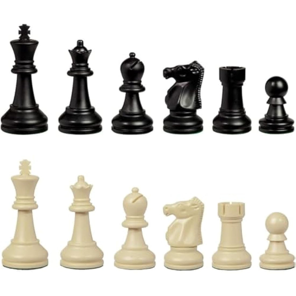 WE Games Triple Weighted Staunton Chess Pieces - 3.75 Inch King