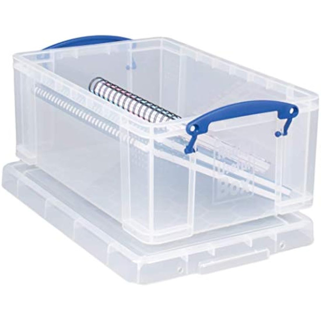 Really Useful Box 9 Litre Clear Plastic Storage Box for A4 Paper
