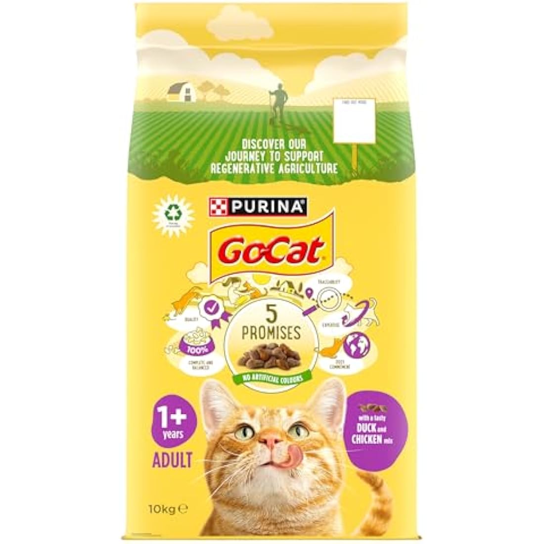 Go-Cat Adult Dry Cat Food - Chicken and Duck Flavor - 10kg Bag