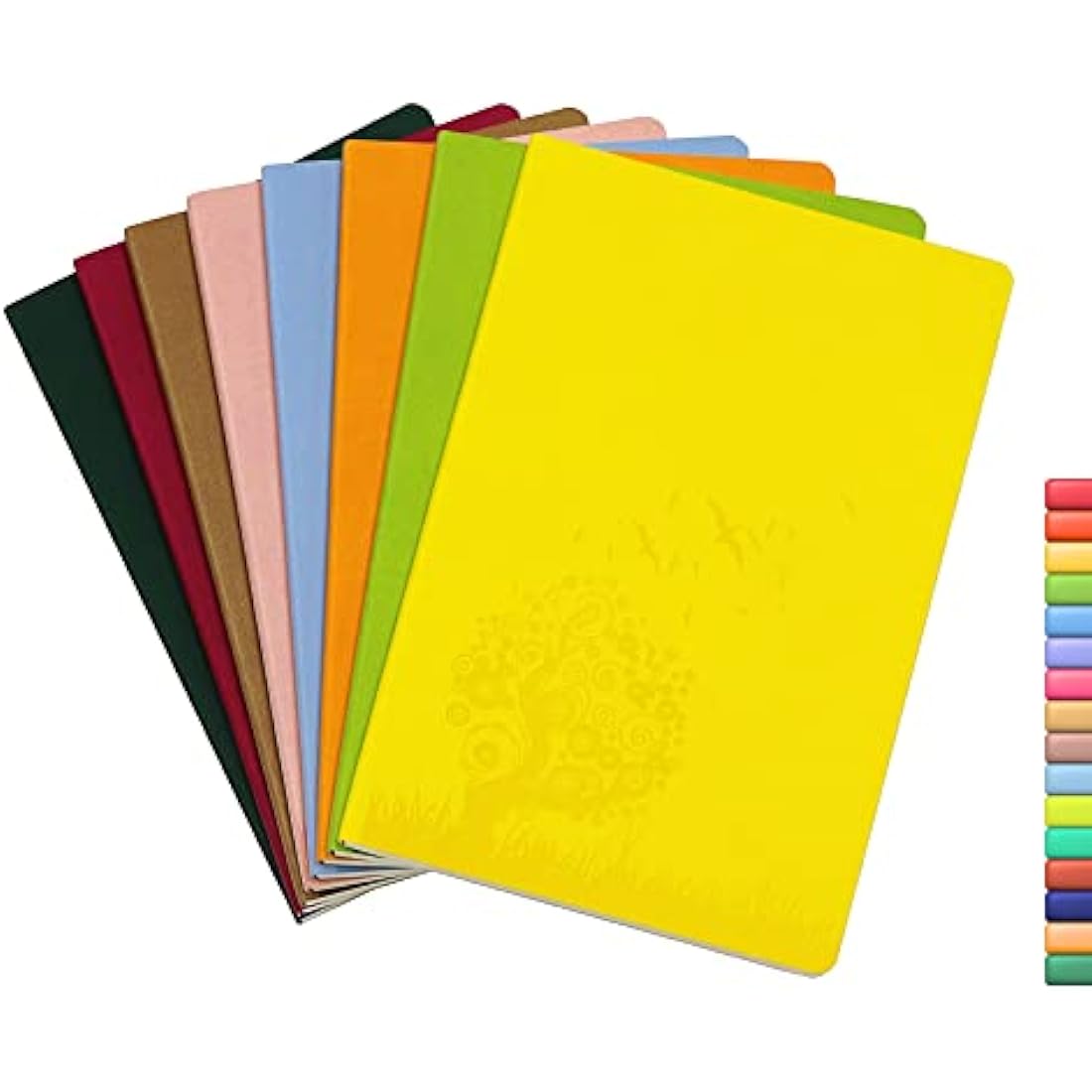 SINOBAND A5 PU Leather Lined Journal Notebooks - 8 Pack Random Colors