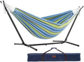 Vivere Double Cotton Hammock with Steel Stand and Carrying Bag – Oasis