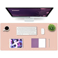 K KNODEL Leather Desk Mat | Dual-Sided Waterproof Office Pad, Pink