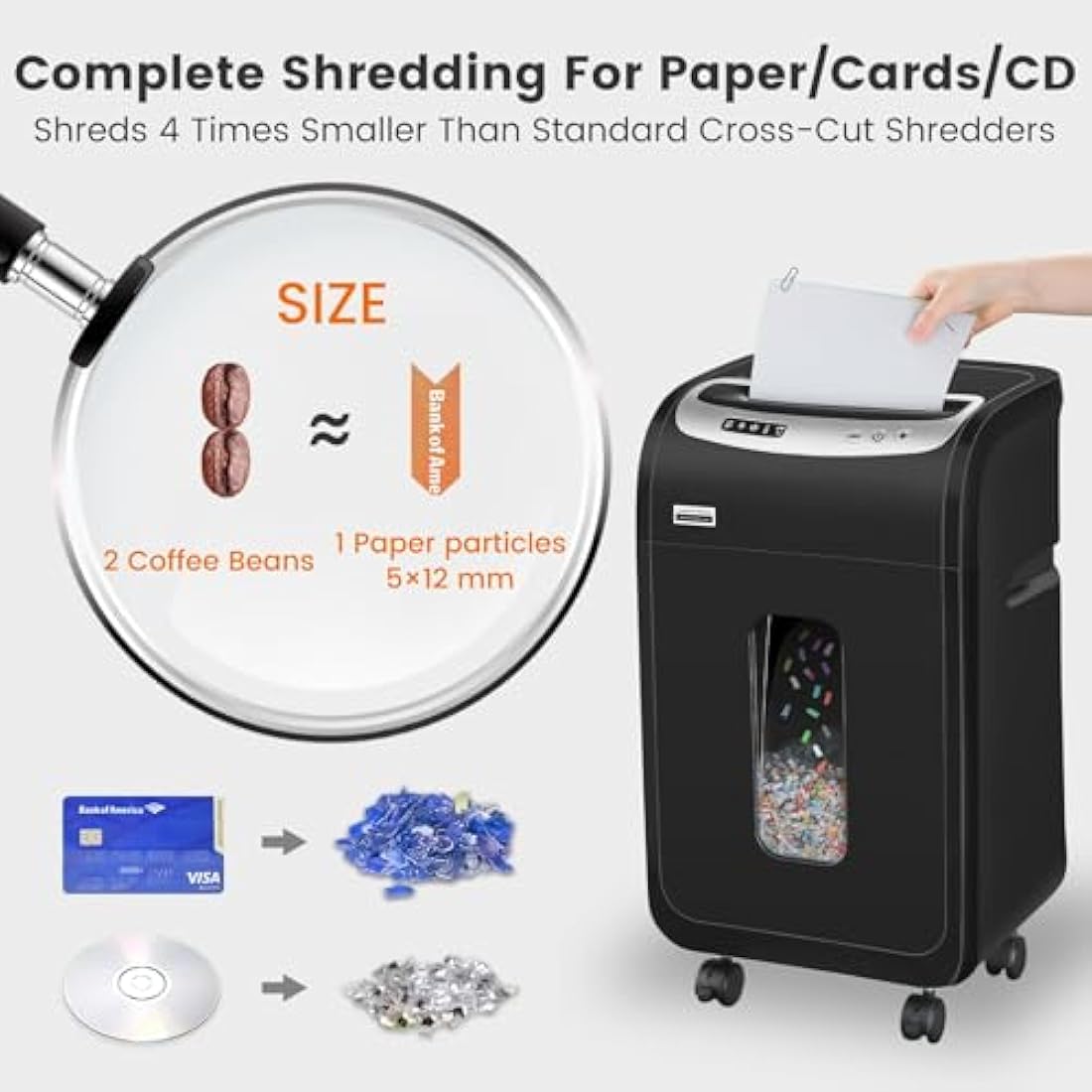 VidaTeco 18-Sheet Micro-Cut Paper Shredder | P-4 Security Heavy Duty