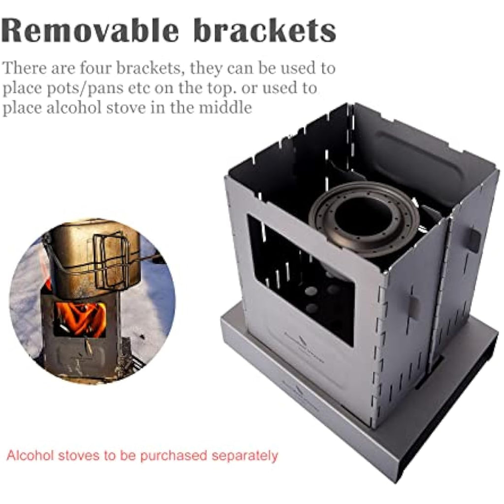 Boundless Voyage Titanium Wood Stove | Foldable Backpacking Grill