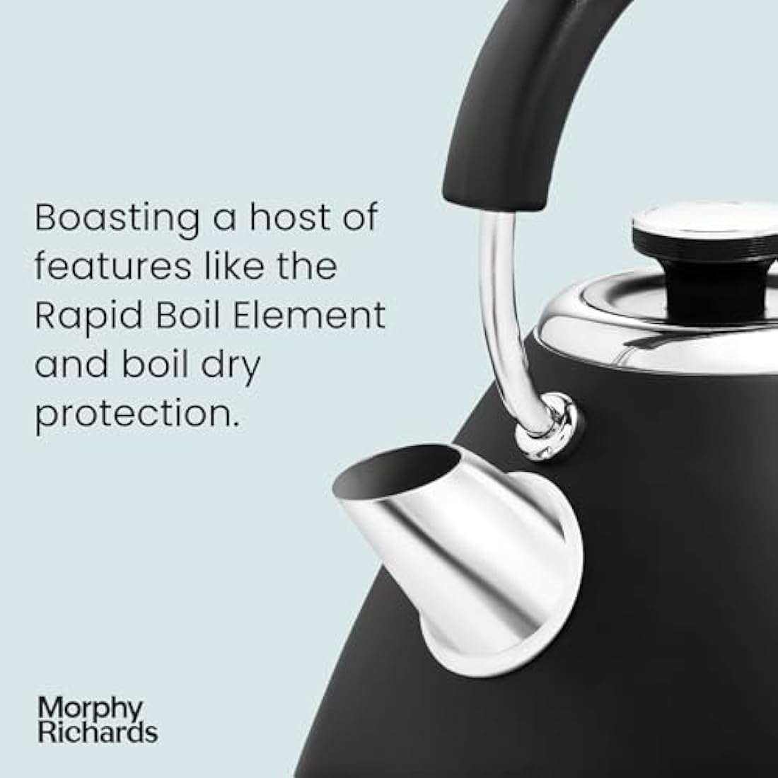 Morphy Richards Venture Pyramid Kettle – 1.5L Rapid Boil, Black
