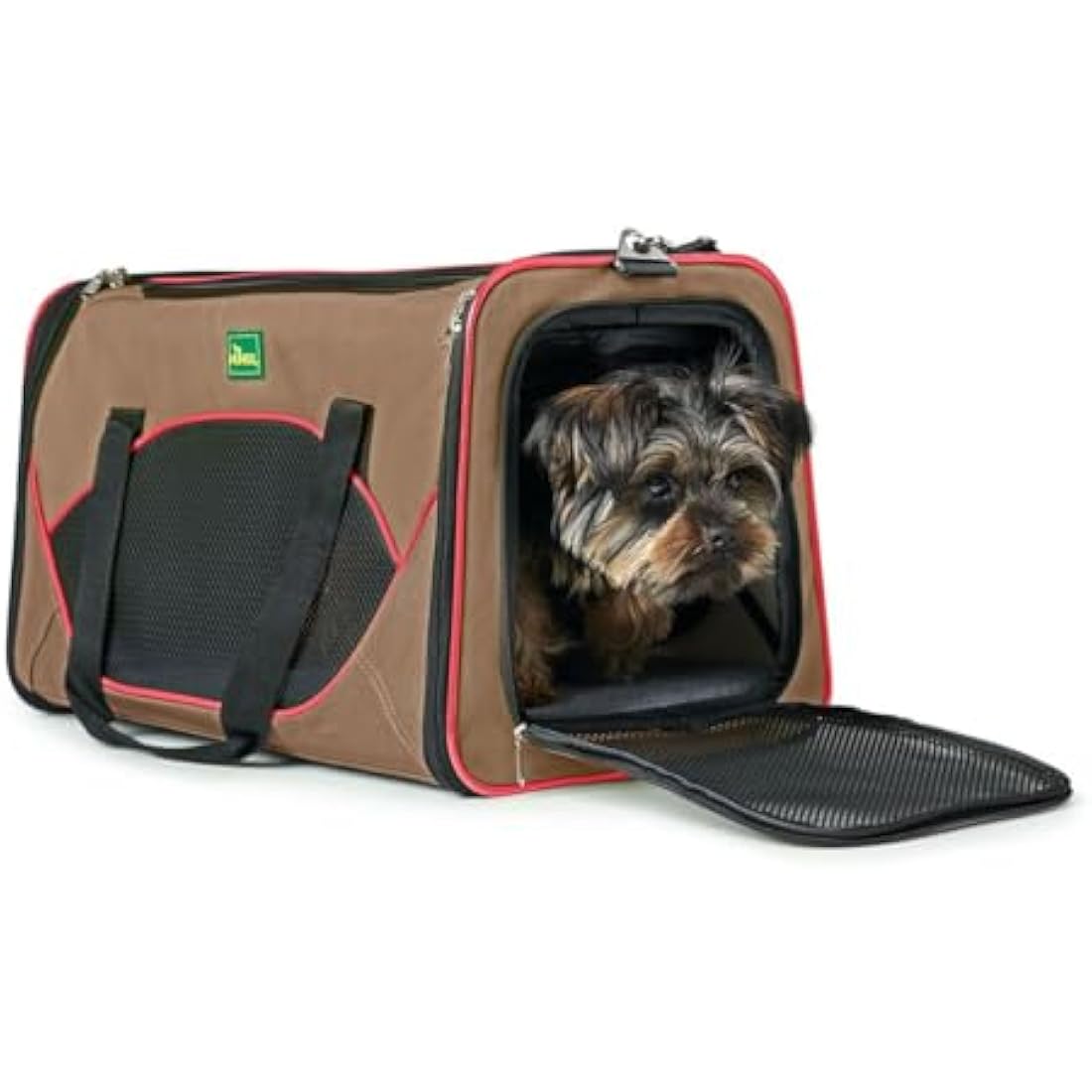 HUNTER Kansas Foldable Pet Carrier Bag – Beige/Red Washable Travel Bag