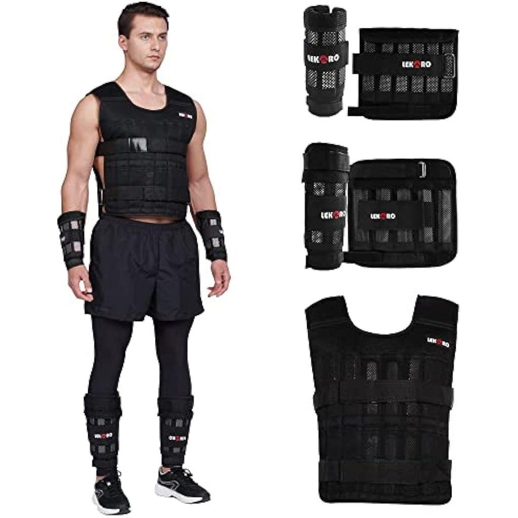 Jolof Store 44LB Adjustable Weighted Vest Set with Steel Plates