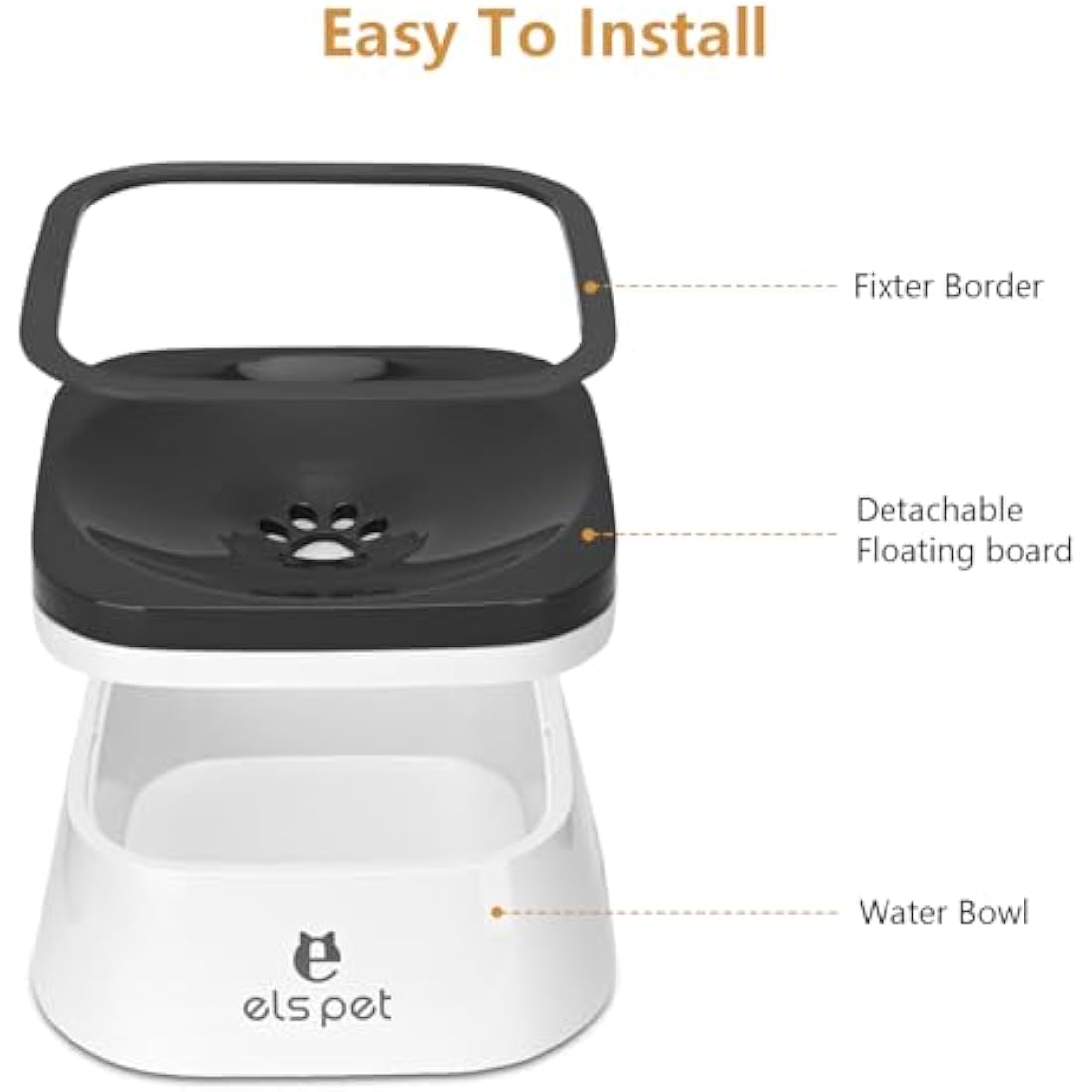 Non-Spill Dog Water Bowl – 1.5L Anti-Choking Slow Feeder, Grey