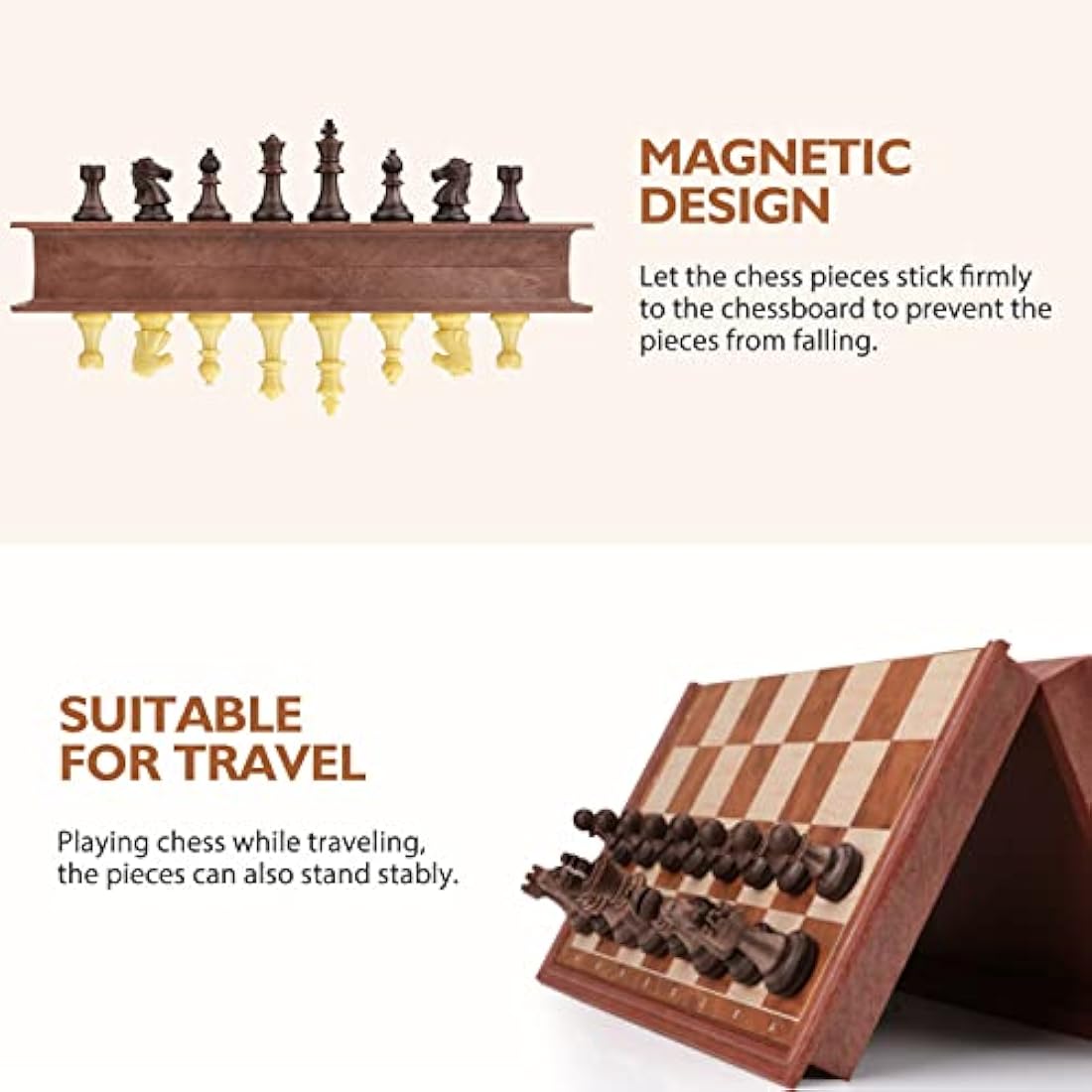 Peradix 2-in-1 Magnetic Chess and Checkers Set – Folding Travel Board