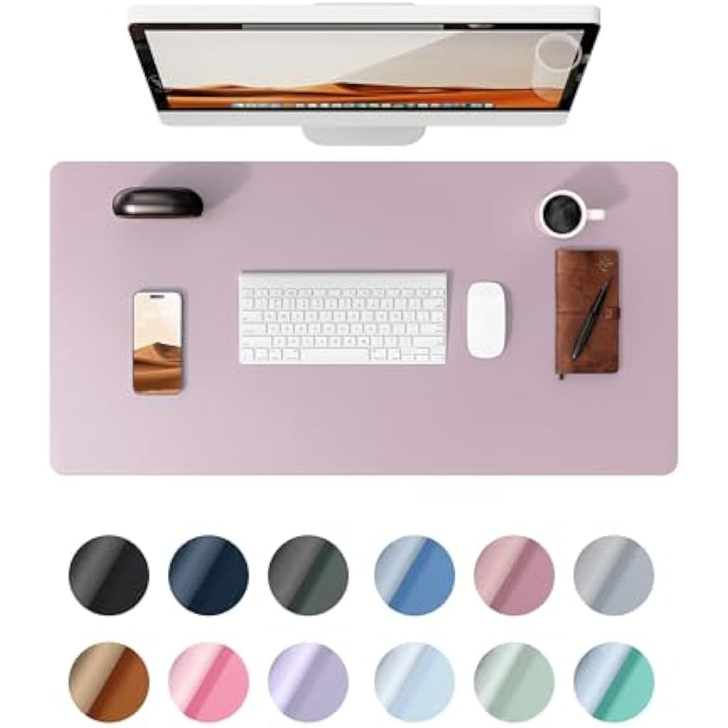 YSAGi Leather Desk Mat – Large Waterproof PU Mouse Pad, Grayish Lavendar