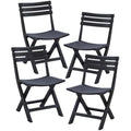 BOOSDEN Folding Plastic Chairs 4 Pack | Portable Outdoor Patio Seating