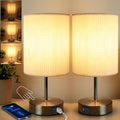 HSLighting Touch Control Bedside Lamps with USB A+C Ports, 2 Pack