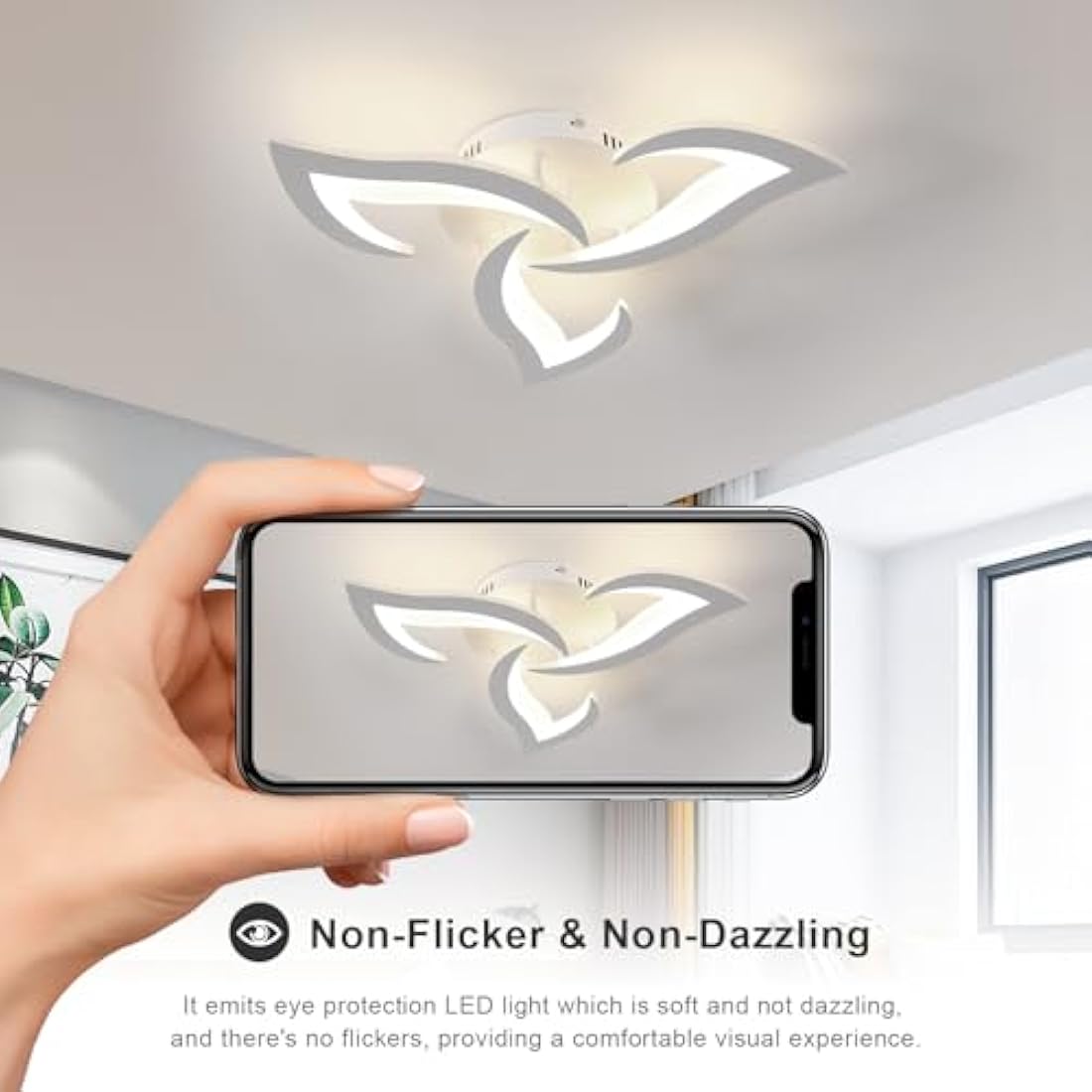 Dorlink Modern Flower LED Ceiling Light - Dimmable 36W with Remote
