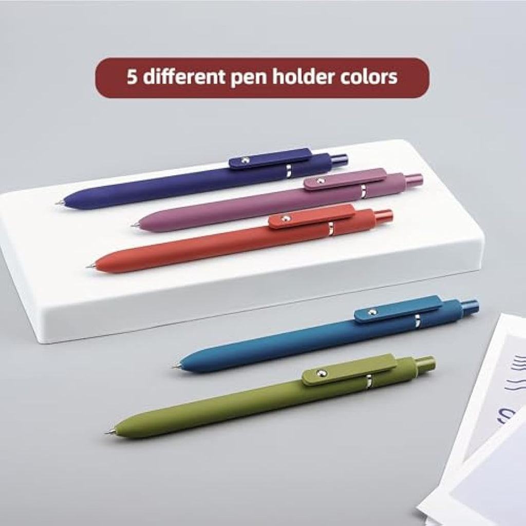 UIXJODO 0.5mm Black Gel Pens – 10 Pcs Retractable Fine Point Pens